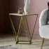Halfords Side Table with Gold Frame - White, Marble