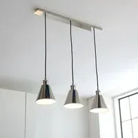 Halifax 3 Light Ceiling Light - White, Bright Nickel