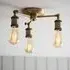 Halifax 3 Light Semi Flush Ceiling Light - Antique Brass