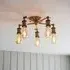 Halifax 5 Light Semi Flush Ceiling Light - Antique Brass