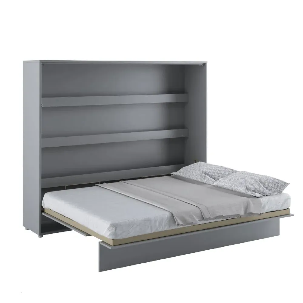 Halifax King Size Wall Bed with Storage - Matt Grey