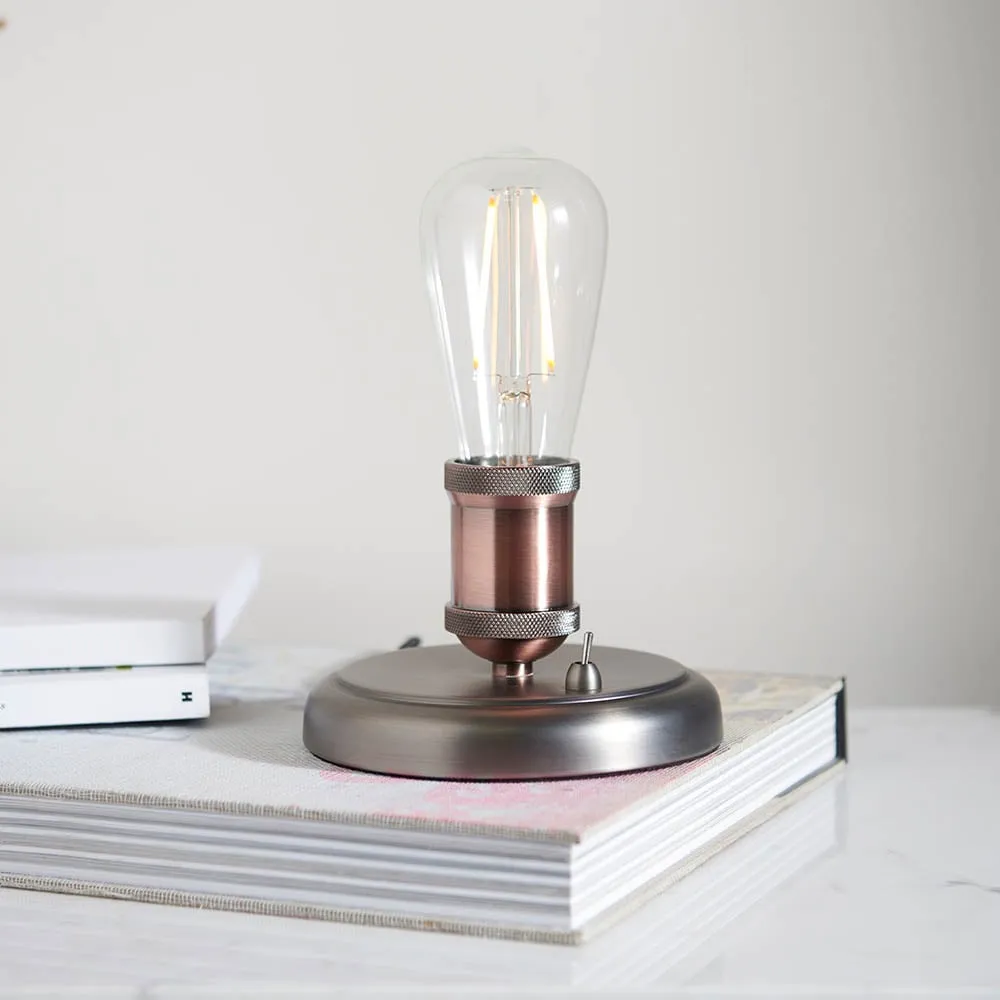 Halifax Metal Table Lamp - Aged Pewter, Aged Copper image