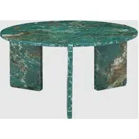 Halifax Round Coffee Table - Green Marble Effect, MDF