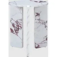 Halifax Round Side Table - Violetta Marble Effect, MDF