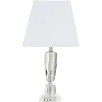 Haliona Table Lamp with Crystal Base - White