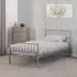 Hallandale Single Bed Frame - Silver, Metal