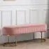 Halle Upholstered Hallway Bench - Dusky Pink, Velvet
