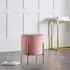 Halle Velvet Stool with Gold Legs - Pink