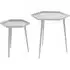 Hallo Hexagonal Set Of 2 Side Tables - Silver
