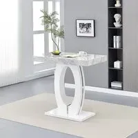 Halo Bar Table - Marble Effect, MDF