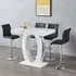 Halo Bar Table Set with 4 Ripple Stools - White, Black