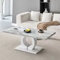 Halo Coffee Table - Magnesia Marble Effect