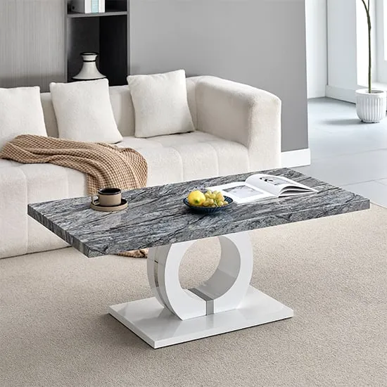 Halo Coffee Table - Melange Marble Effect