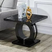 Halo High Gloss Lamp Table - Black, Milano Effect