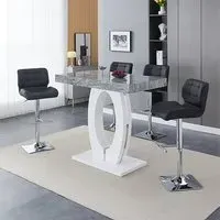 Halo Melange Bar Table with 4 Candid Stools - Black