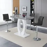 Halo Melange Bar Table with 4 Ripple Stools - Black
