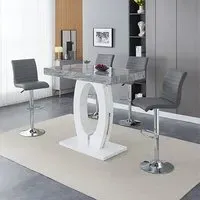 Halo Melange Bar Table with 4 Ripple Stools - Grey