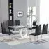 Halo Melange Dining Table with 6 Petra Chairs - Black