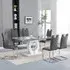 Halo Melange Dining Table with 6 Petra Chairs - Grey