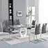 Halo Melange Dining Table with 6 Petra Chairs - Grey, White