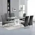 Halo Melange Rectangular Dining Set with 6 Vesta Chairs - Grey