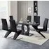 Halo Milano Effect Dining Table with 6 Demi Z Chairs - Black