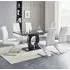 Halo Milano Effect Dining Table with 6 Demi Z Chairs - White