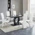 Halo Milano Effect Dining Table with 6 Ravenna Chairs - White