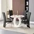 Halo Milo Round Dining Table with 4 Ravenna Chairs - White, MDF