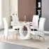 Halo Milo Round Dining Table with 4 Vesta Chairs - White, MDF