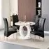Halo Milo Round Dining Table with 4 Vesta Chairs - White, MDF