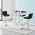 Halo Rectangular Bar Table with 4 Stools - White, Marble Effect