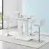 Halo Rectangular Bar Table with 4 Stools - White, Marble Effect