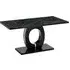 Halo Rectangular Dining Table - Black, Milano Marble Effect
