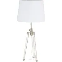 Haloca Tripod Table Lamp - White, Crystal