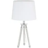 Haloca Tripod Table Lamp - White, Crystal