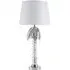 Halta Table Lamp with Chrome Base - White, Fabric