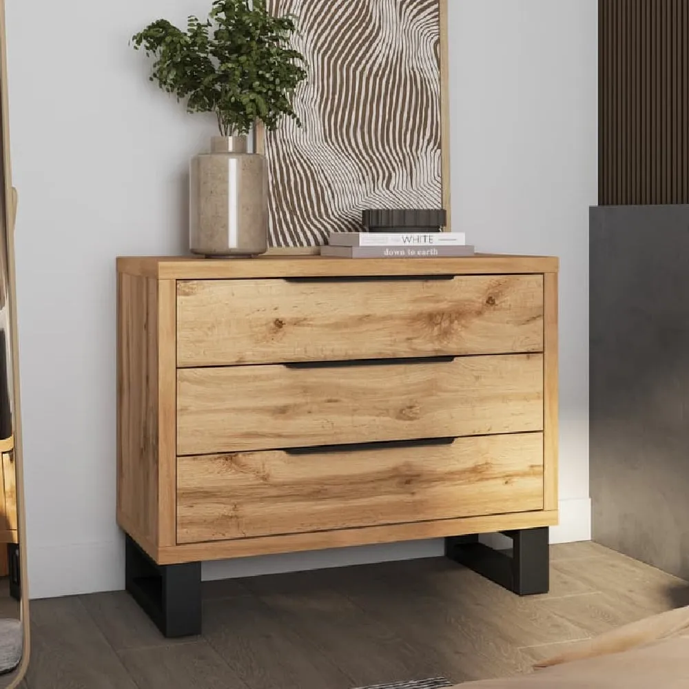 Hamburg 3-Drawer Chest - Wotan Oak