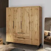 Hamburg 4-Door Wardrobe - Wotan Oak