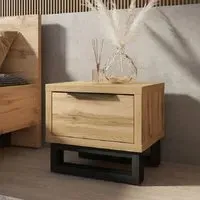 Hamburg Bedside Cabinet with 1 Drawer - Wotan Oak