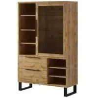 Hamburg Display Cabinet with 1 Door - Wotan Oak