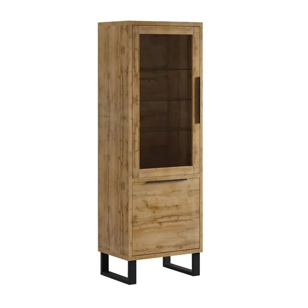 Hamburg Display Cabinet with 2 Doors - Wotan Oak image