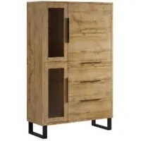 Hamburg Display Cabinet with 3 Doors - Wotan Oak