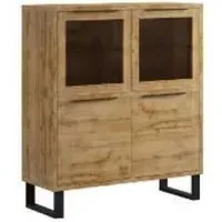 Hamburg Display Cabinet with 4 Doors - Wotan Oak