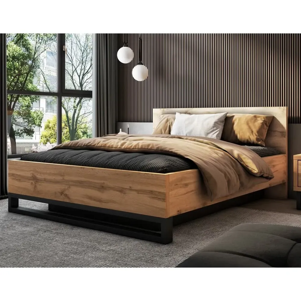 Hamburg King Size Storage Ottoman Bed - Wotan Oak