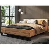 Hamburg Super King Storage Ottoman Bed - Wotan Oak
