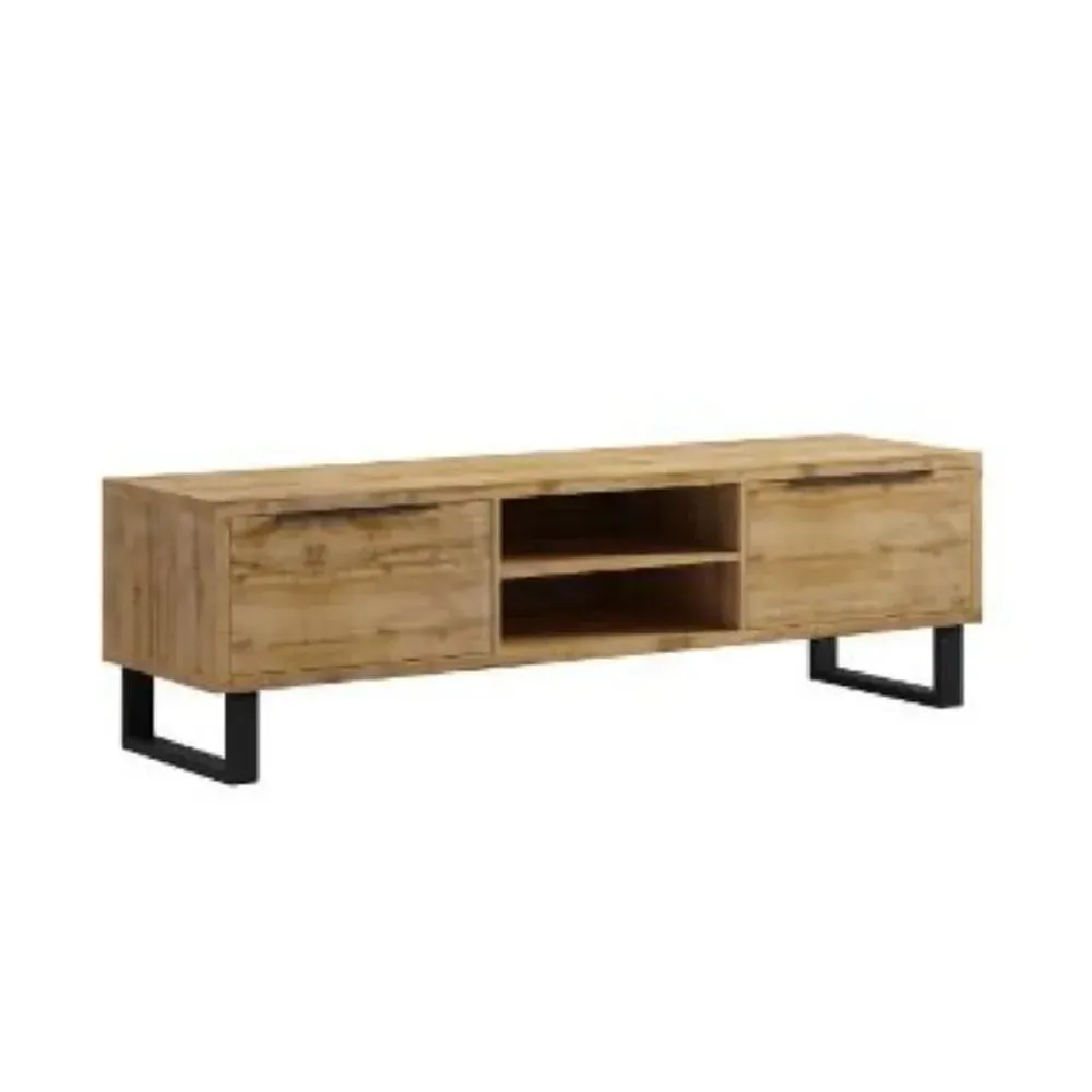Hamburg TV Stand with 2 Flip Doors - Wotan Oak