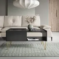 Hamden Coffee Table with 2 Drawers - Black