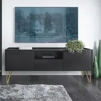 Hamden TV Stand with 2 Doors 1 Drawer - Black