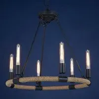 Hamel 6 Bulbs Chandelier Ceiling Light - Black, Iron